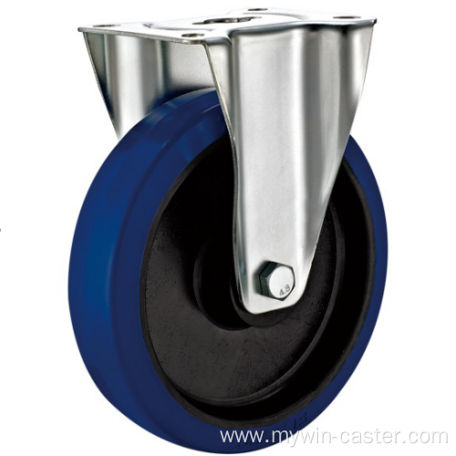 200mm industrial rubber rigid casters without brakes